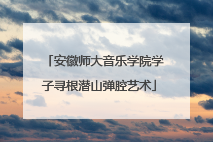 安徽师大音乐学院学子寻根潜山弹腔艺术